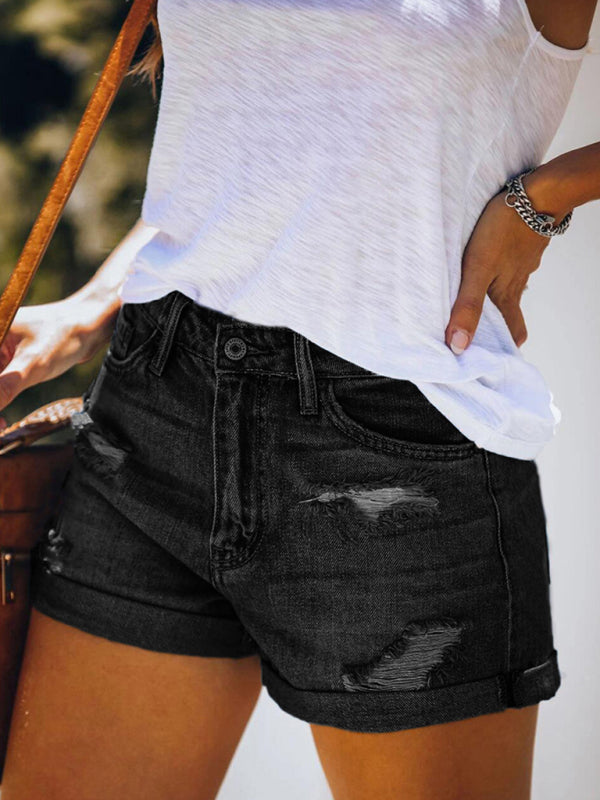 Women's Stretch Mid Rise Denim Shorts