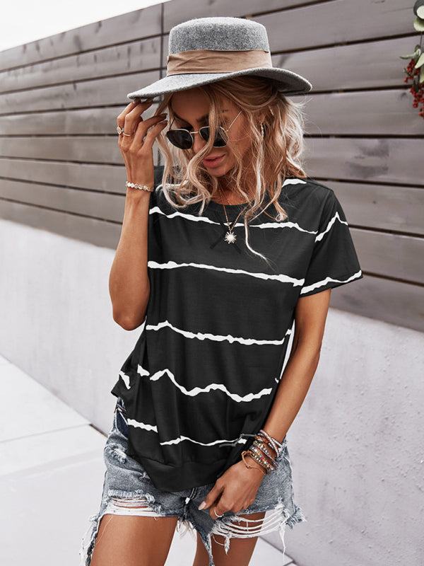 Round Neck Flower T-Shirt