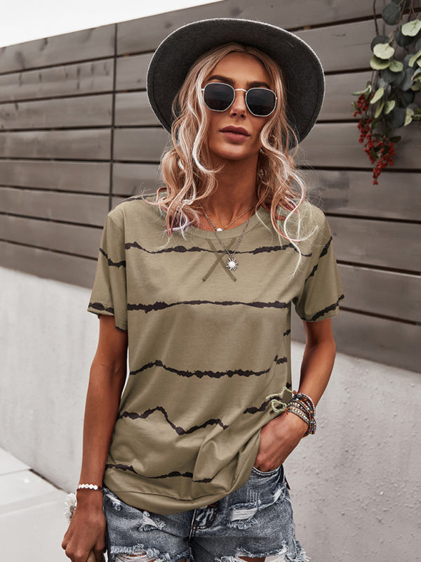 Round Neck Flower T-Shirt