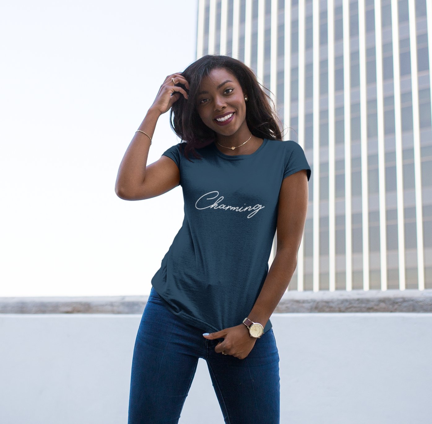 Charming Short Sleeve Tee - Talk to the tee store