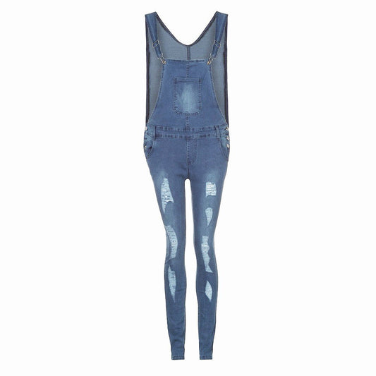 Denim High Waist Jumpsuit - Talk to the tee store