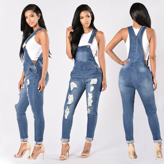 Denim High Waist Jumpsuit - Talk to the tee store
