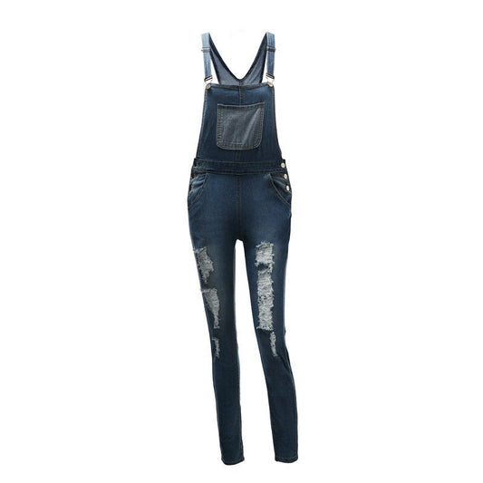 Denim High Waist Jumpsuit - Talk to the tee store