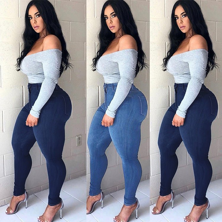 High Waist Slim-Fitted Jeans - Talk to the tee store