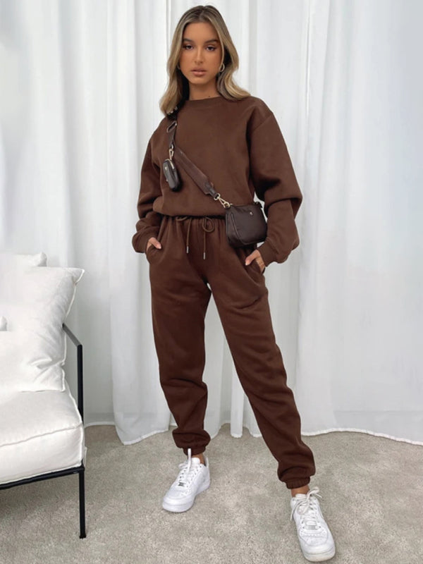 New Solid Color Pullover Suit