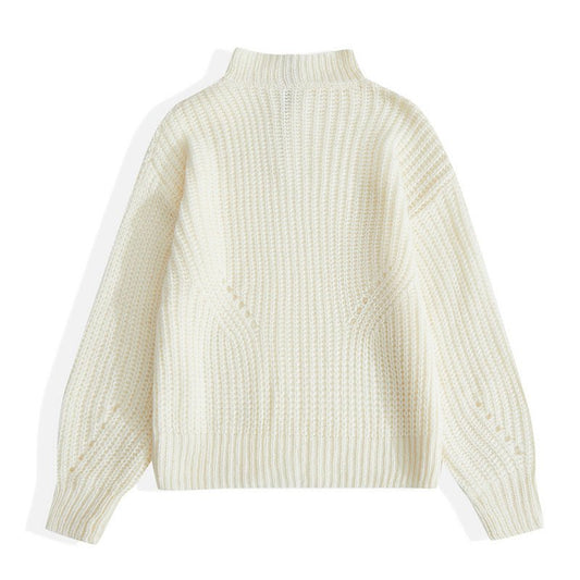 Large Solid Zipper Sweater - Talk to the tee store