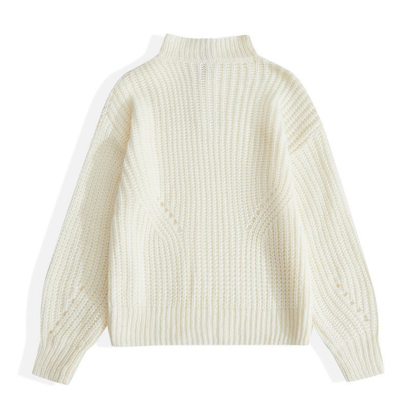 Large Solid Zipper Sweater - Talk to the tee store