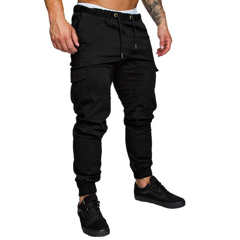 Men Solid Multi-Pocket Pants - Talk to the tee store