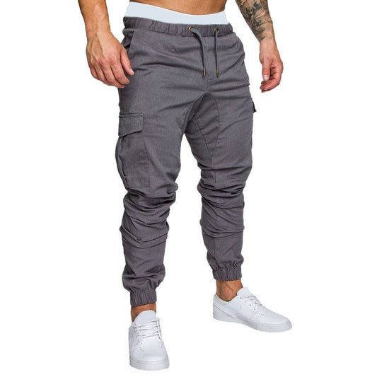 Men Solid Multi-Pocket Pants - Talk to the tee store