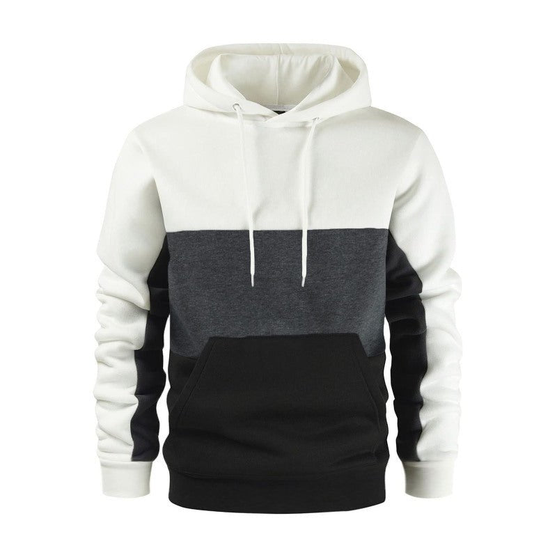Men's Block Color Long Sleeve Hooded - Talk to the tee store