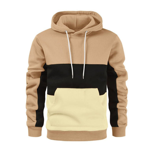Men's Block Color Long Sleeve Hooded - Talk to the tee store