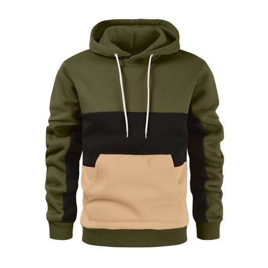 Men's Block Color Long Sleeve Hooded - Talk to the tee store
