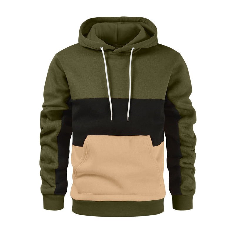 Men's Block Color Long Sleeve Hooded - Talk to the tee store