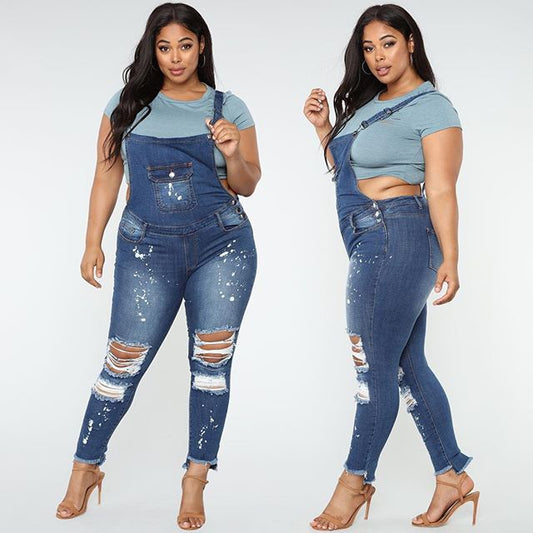 Plus Size Denim Jumpsuit - Talk to the tee store