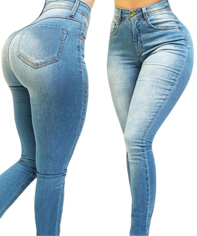 Washed High Waist Jeans - Talk to the tee store