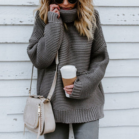 Women Turtleneck Sweater - Talk to the tee store