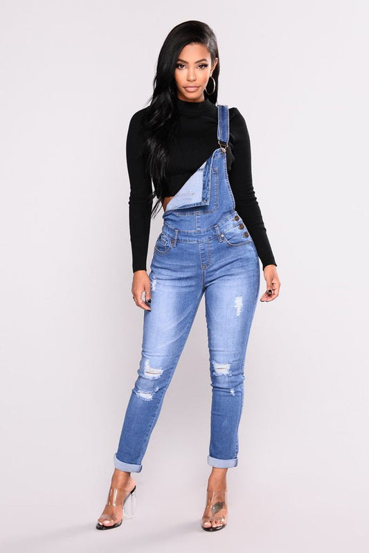 Women's Overalls Ripped Jumper - Talk to the tee store