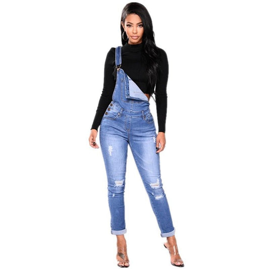 Women's Overalls Ripped Jumper - Talk to the tee store