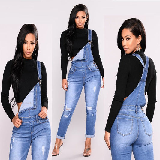 Women's Overalls Ripped Jumper - Talk to the tee store