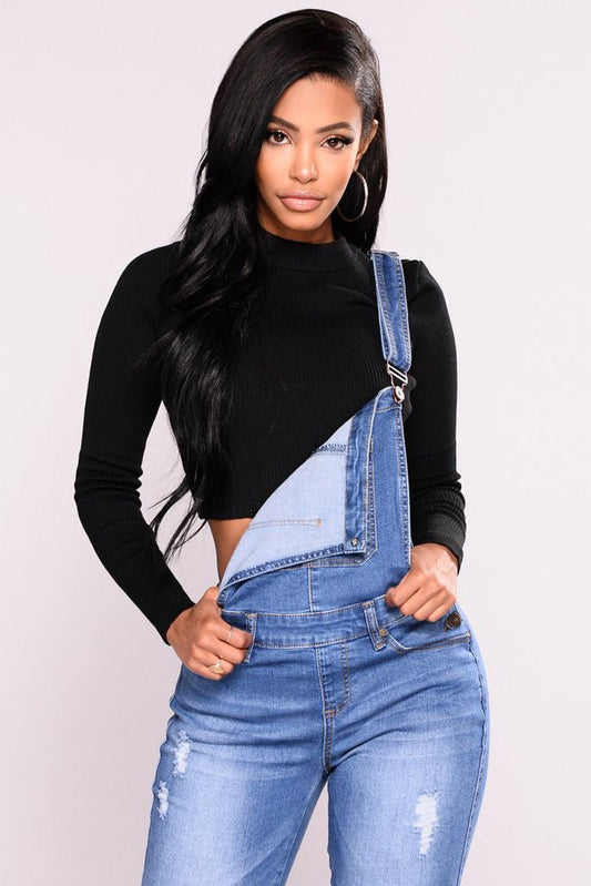 Women's Overalls Ripped Jumper - Talk to the tee store