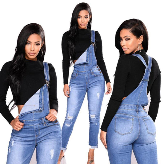 Women's Overalls Ripped Jumper - Talk to the tee store