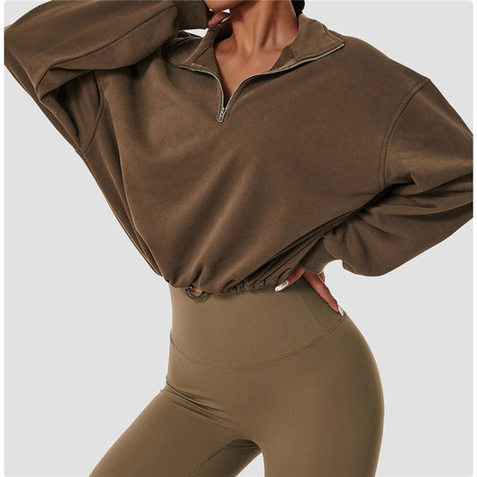 Zipper Drawstring Sports Tops - Talk to the tee store