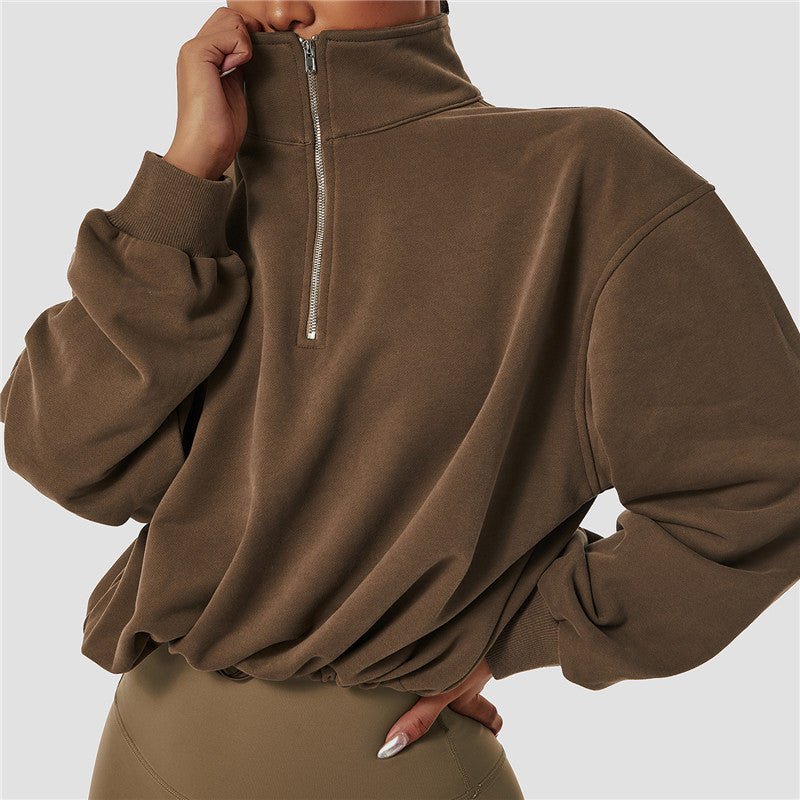 Zipper Drawstring Sports Tops - Talk to the tee store