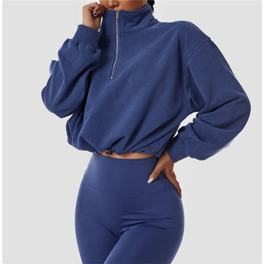 Zipper Drawstring Sports Tops - Talk to the tee store