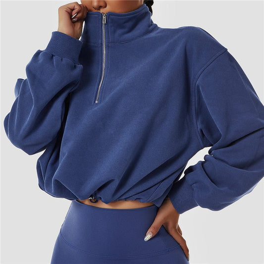 Zipper Drawstring Sports Tops - Talk to the tee store